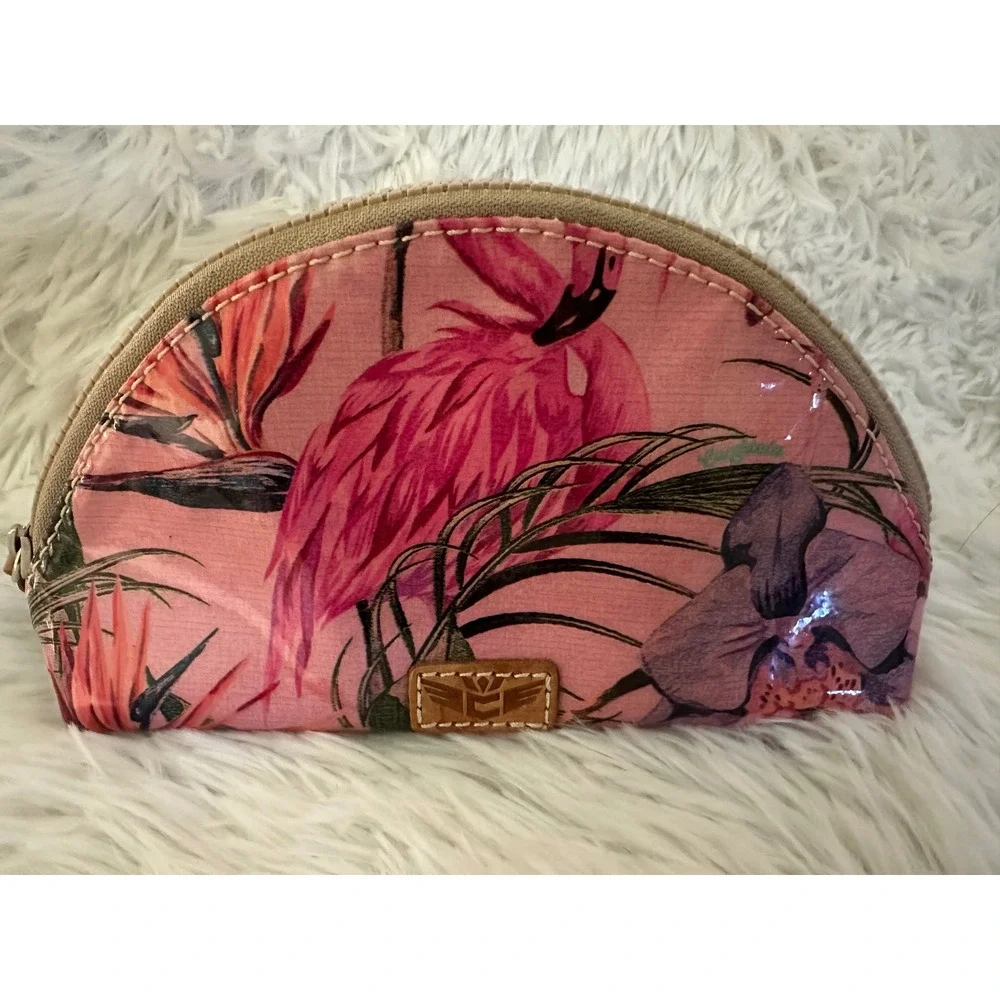 Consuela Brynn‎ Flamingo Cosmetic Toiletry Makeup Bag Case Pouch Rare HTF